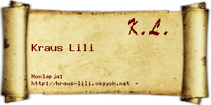 Kraus Lili névjegykártya