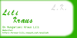 lili kraus business card